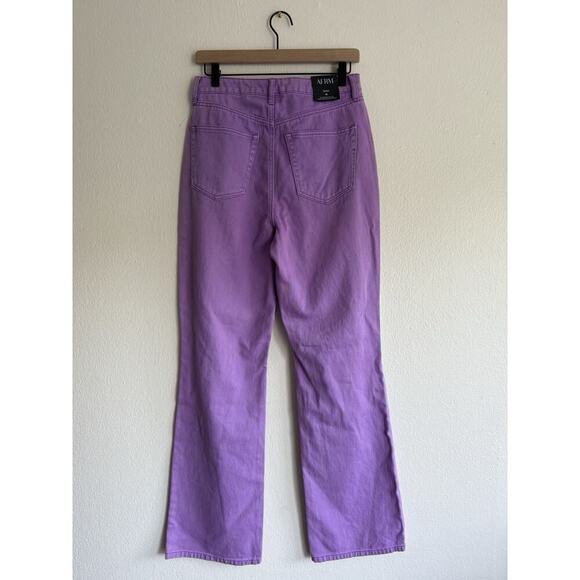 AFRM Jeans Womens 28 Purple Oden High Rise Wide Leg Distressed Knee Rips Denim - Picture 2 of 7
